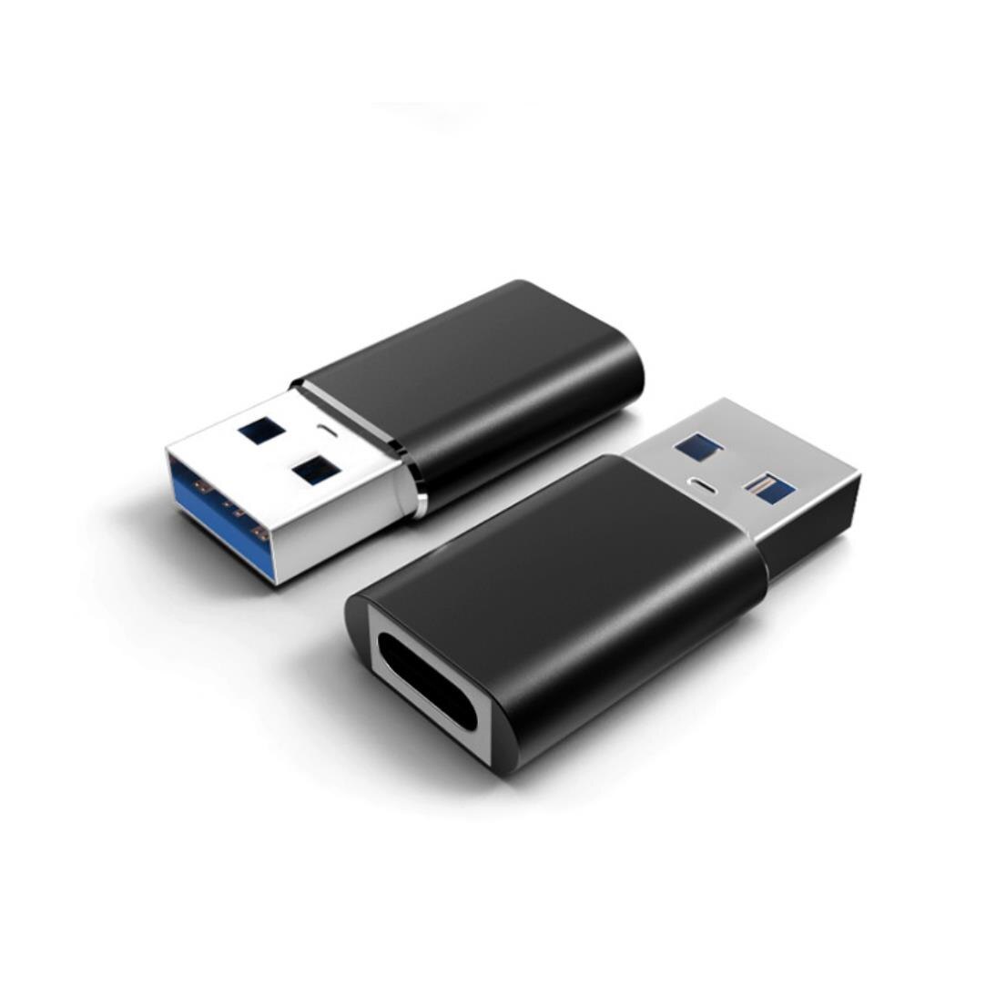 Set 2 adaptoare USB-C la USB-A YWD-FMM, Negru