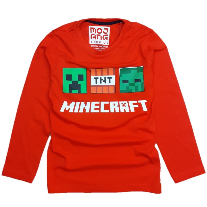Bluza Minecraft Mojang TNT, maneca lunga, rosu