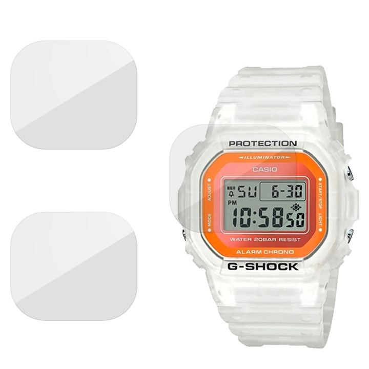 SILKASE fólia készlet Casio DW-5600LS-7-hez, szilikon, megújuló, teljes kijelzős, 3 db