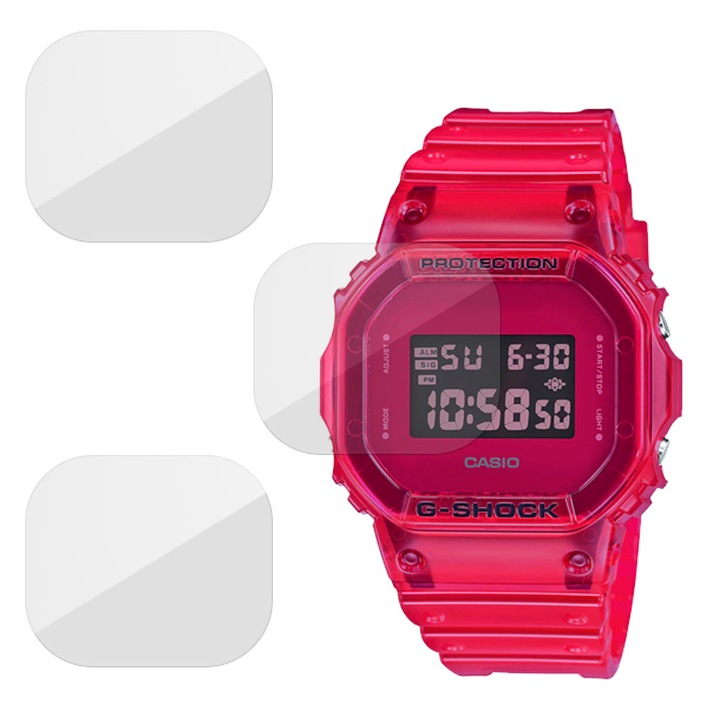 3 db SILKASE fólia készlet Casio DW-5600SB-4-hez, szilikon, megújuló, teljes kijelzős