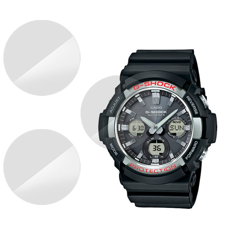 SILKASE fólia készlet Casio GAW-100-1A-hoz, szilikon, megújuló, teljes kijelzős, 3 db