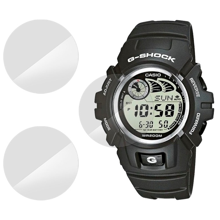 SILKASE fólia készlet Casio G-2900F-8V-hoz, szilikon, megújuló, Teljes kijelző, 3 db