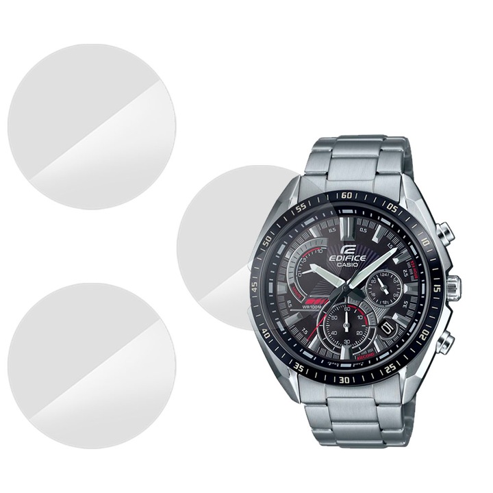 3 db SILKASE fólia készlet Casio EFR-570DB-1A-hoz, szilikon, megújuló, Teljes kijelző