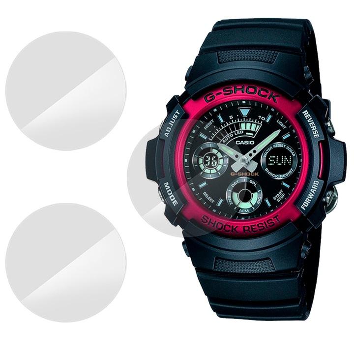 3 db-os SILKASE fólia készlet Casio AW-591-4A-hoz, szilikon, megújuló, Teljes kijelző