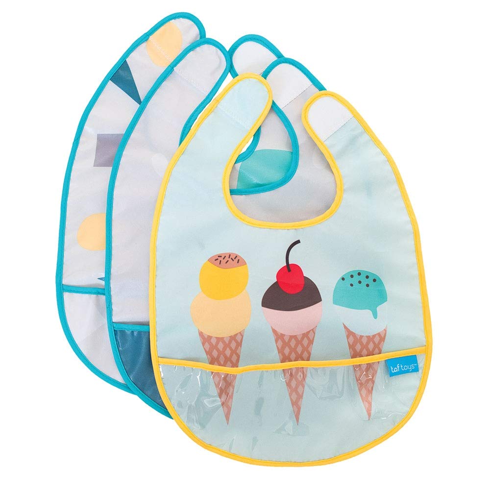 Set bavete Taf Toys, Multicolor, 6 luni+, 3 buc