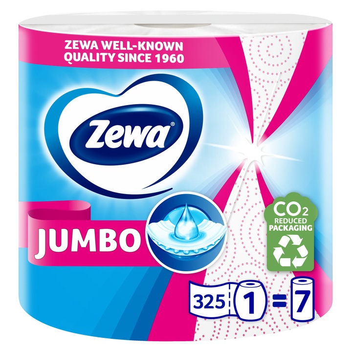 Zewa Jumbo Decor háztartási papírtörlő, 2 rétegű, 1 tekercs