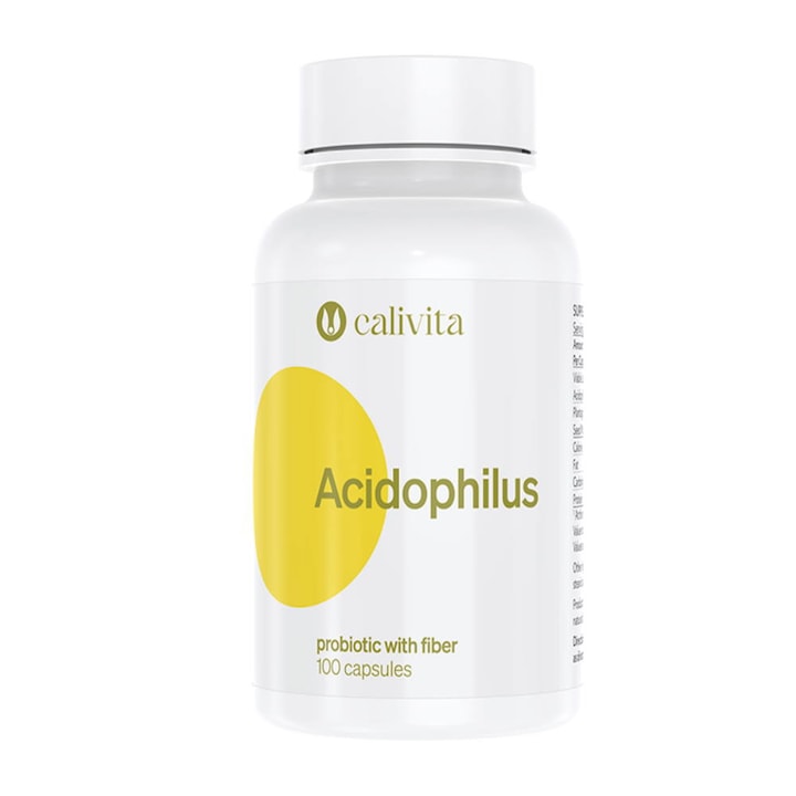 Acidophilus, Supliment Alimentar Probiotic cu Acidophilus si Fibre (100 Capsule) - Calivita