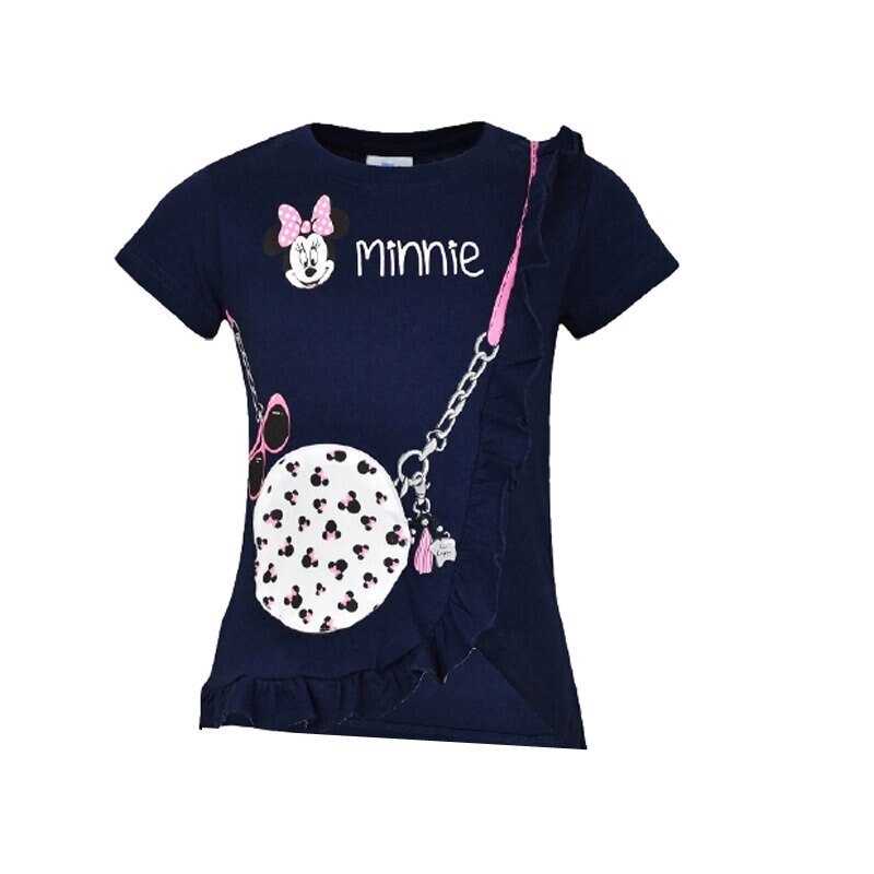 Tricou fete, Minnie, bluemarin cu gentuta si ochelari