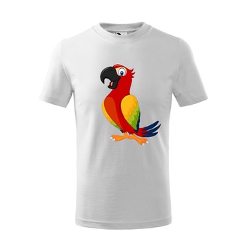 Tricou copii, print papagal vesel, Malfini, bumbac, alb, 10 ani/146 cm Tricou copii, print papagal vesel, Malfini, bumbac, alb, 10 ani/146 cm
