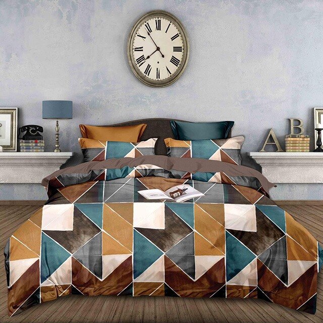 Lenjerie de pat, Pucioasa, Bumbac Finet, 6 piese, 2 Persoane, 087-P, 240 x 250cm