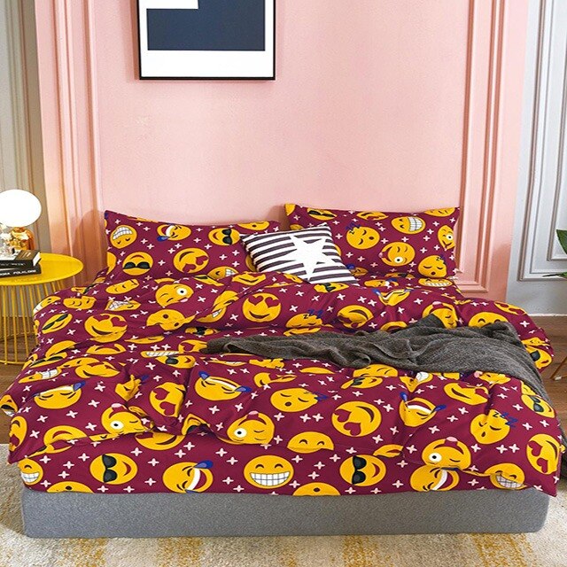 Lenjerie de pat, Pucioasa, Bumbac Satinat, 4 piese, 2 Persoane, 062-P, 200 x 230cm