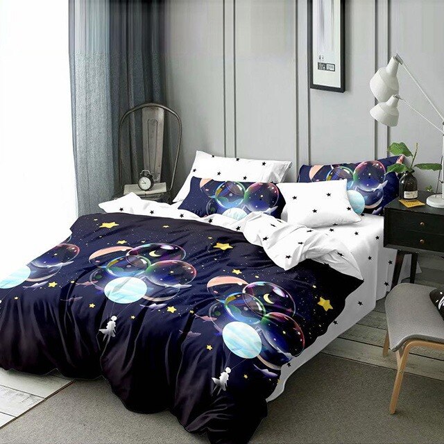 Lenjerie de pat, Pucioasa, Bumbac Satinat, 4 piese, 2 Persoane, 057-P, 200 x 230cm