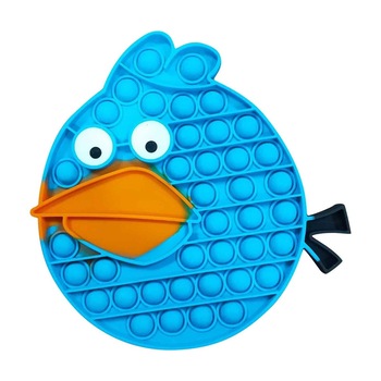 Jucarie interactiva antistres din silicon moale , Pop it Now JUMBO , 20cm , model angry birds , albastru Selling Depot ® Jucarie interactiva antistres din silicon moale , Pop it Now JUMBO , 20cm , model angry birds , albastru Selling Depot ®
