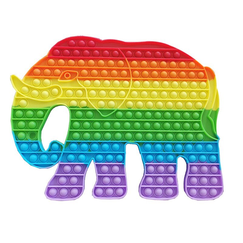Jucarie interactiva antistres din silicon moale , Pop it Now JUMBO , 45x36 cm , model mamut , multicolor, Selling Depot ®