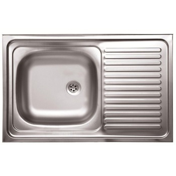 Chiuveta bucatarie inox satinat Kromevye N116, 1 cuva, 500 x 800 mm, picurator pe partea dreapta Chiuveta bucatarie inox satinat Kromevye N116, 1 cuva, 500 x 800 mm, picurator pe partea dreapta