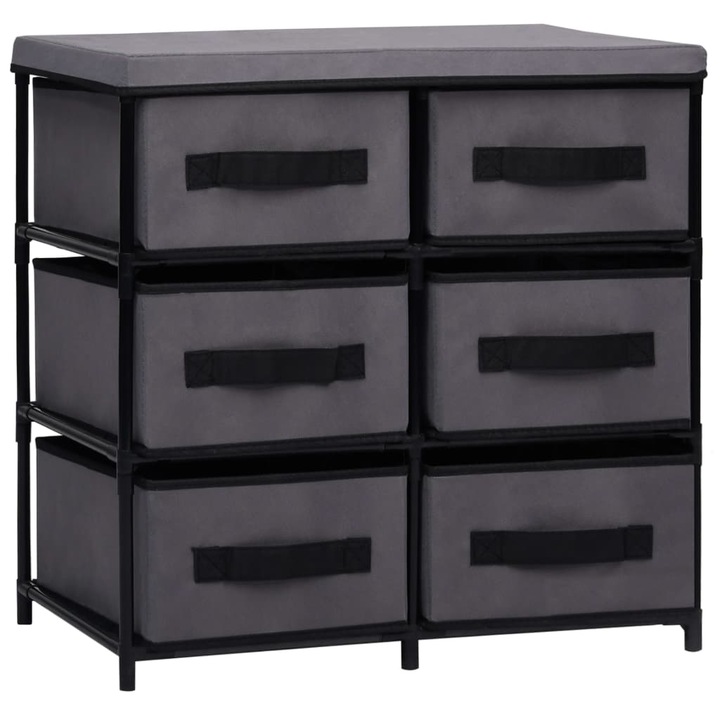 Шкаф за съхранение с 6 чекмеджета vidaXL, 55x29x55 см, сив, стомана, 2.4 kg