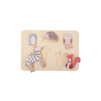 Puzzle incastru 5 piese, lemn Multicolor Puzzle incastru 5 piese, lemn Multicolor