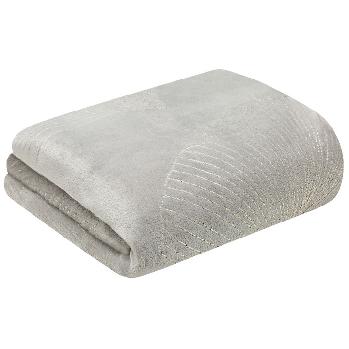 Кувертюра одеяло, Eurofirany GINKO2, 150x200 см, Сребрист със златни клонки от Гинко