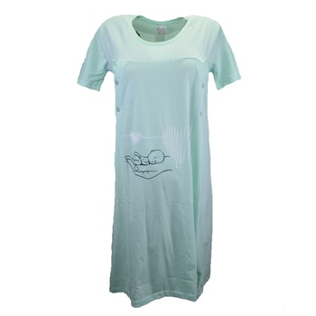 Camasa de noapte pentru alaptat Nicoletta 7284, Verde XL Camasa de noapte pentru alaptat Nicoletta 7284, Verde XL