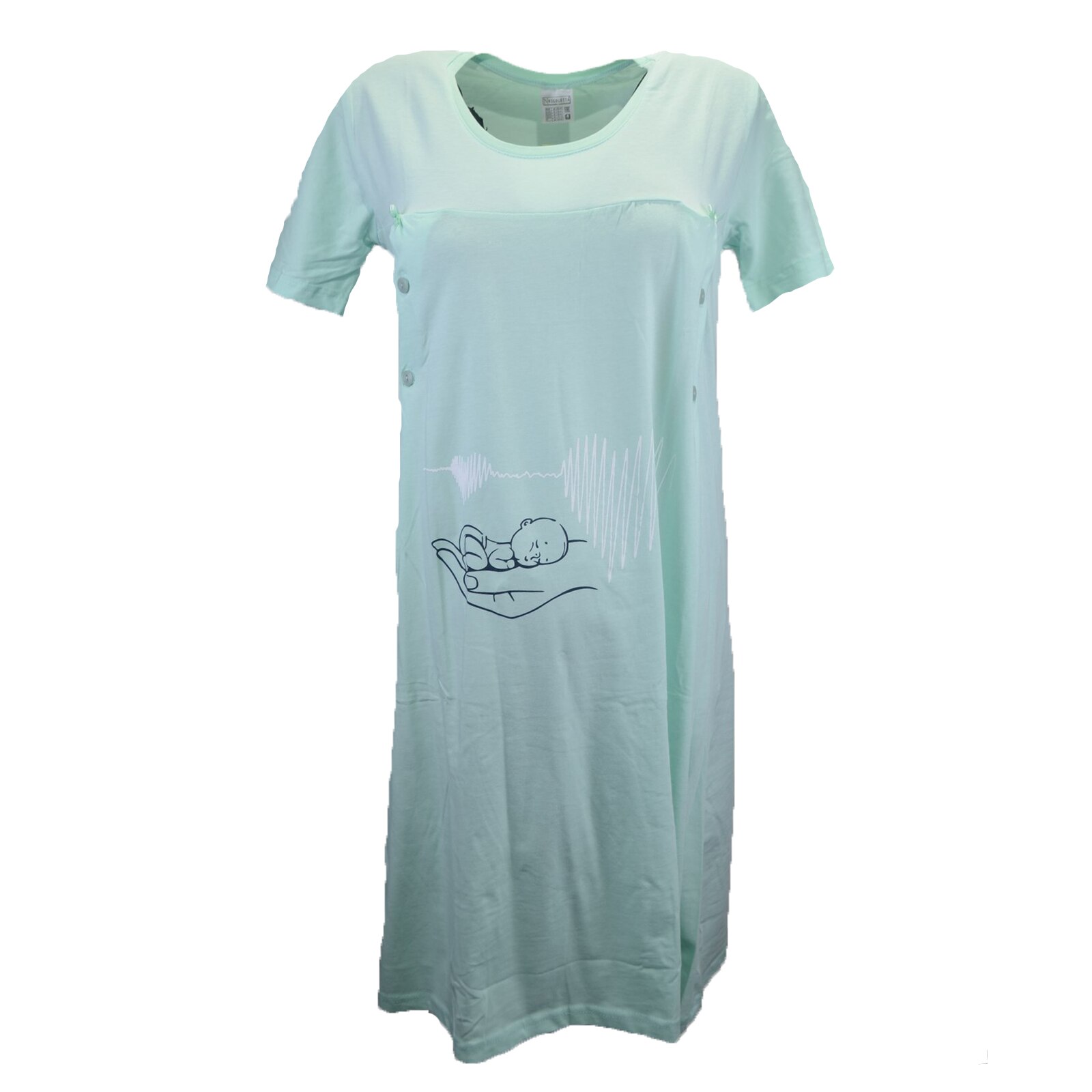 Camasa de noapte pentru alaptat Nicoletta 7284, Verde 2XL