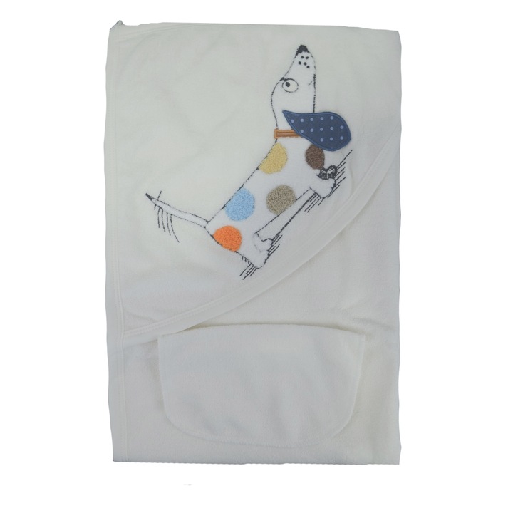 Prosop cu gluga 90 x 85 cm Babyline 9-599, Alb 90 x 83 cm