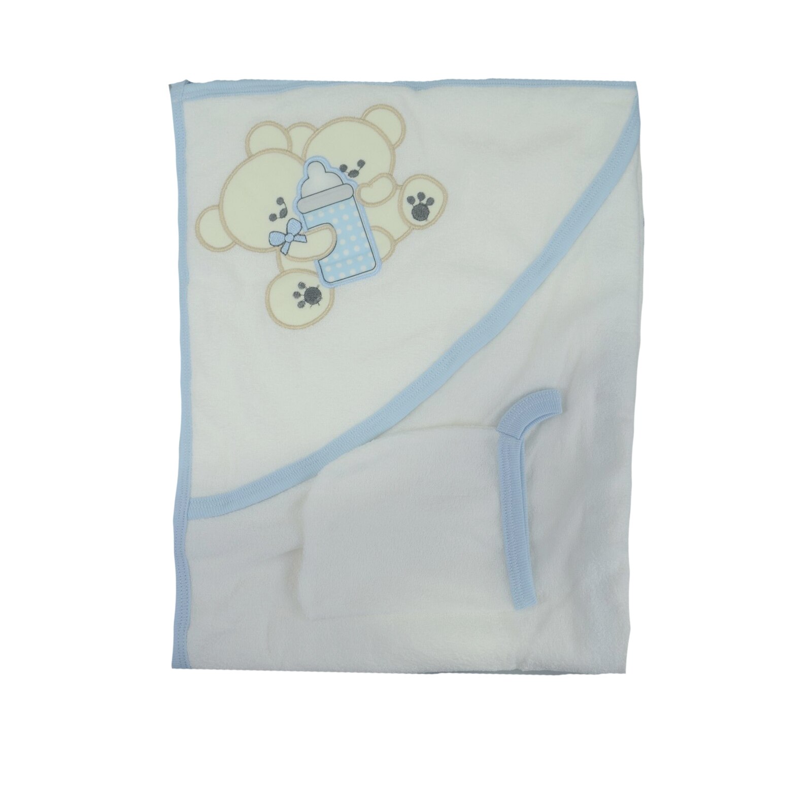 Prosop cu gluga 90 x 75 cm Mini Junior 90-57AB, Alb 90 x 75 cm