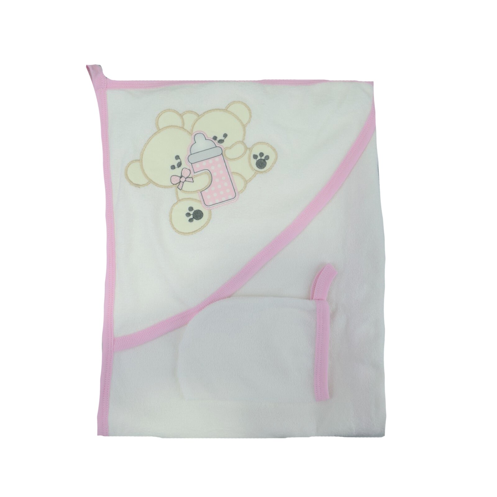 Prosop cu gluga 90 x 75 cm Mini Junior 90-50AB, Alb 90 x 75 cm