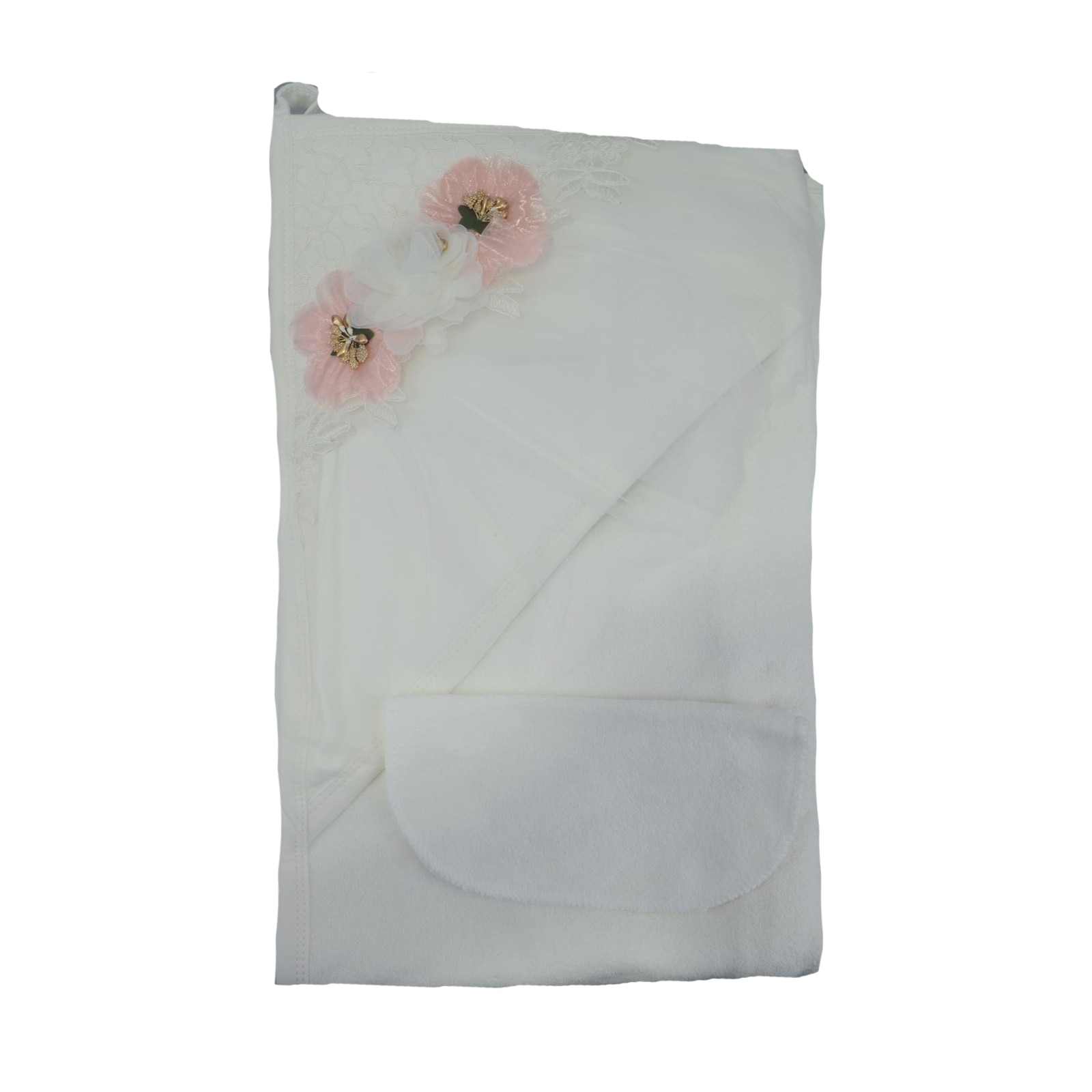 Prosop cu gluga 85 x 80 cm Babyline 005926, Alb 85 x 80 cm