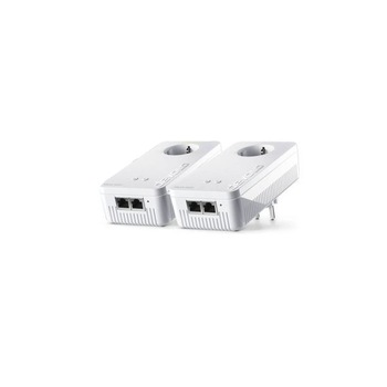 Set cu 2 adaptor WiFi Mesh, devolo Mesh WiFi 2 Starter Kit, 1200 Mbps, Access Point, WiFi booster, 2x Gigabit Port, alb Set cu 2 adaptor WiFi Mesh, devolo Mesh WiFi 2 Starter Kit, 1200 Mbps, Access Point, WiFi booster, 2x Gigabit Port, alb