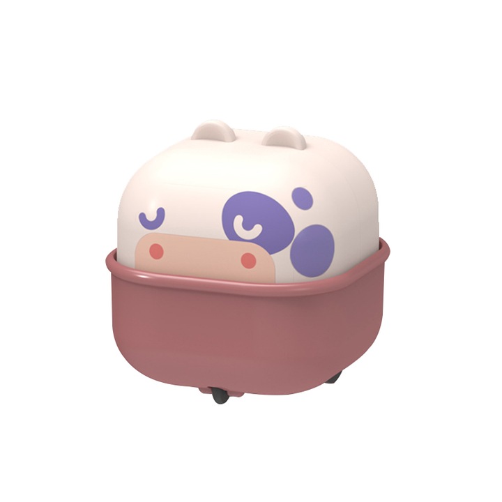 Mini-masinuta pentru copii, Model Vacuta, Cute Cup, ABS, Multicolor