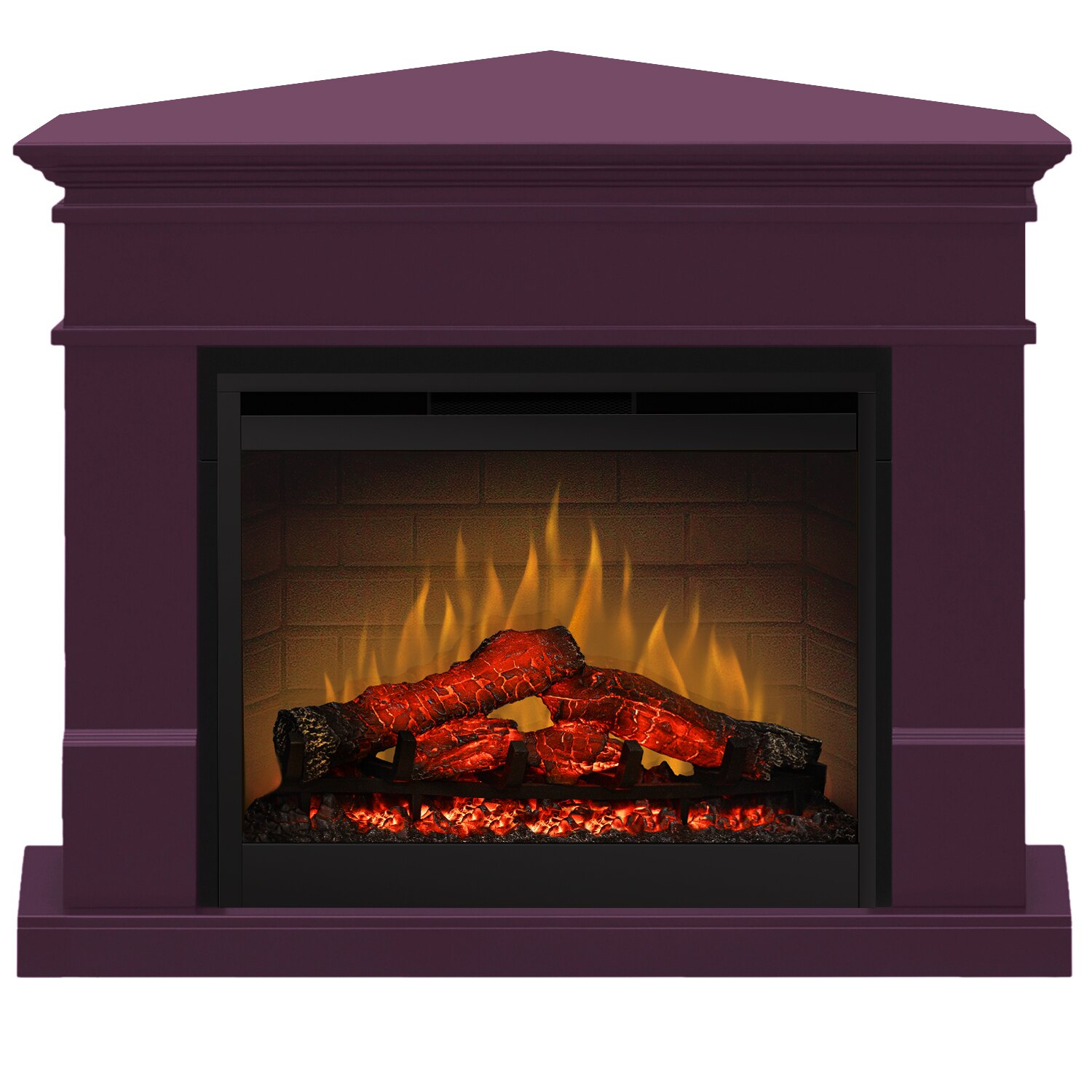 Semineu electric Lisabona Drept/Colt Purple Plum cu focar electric 3D Dimplex Optiflame DF2608 si sunet