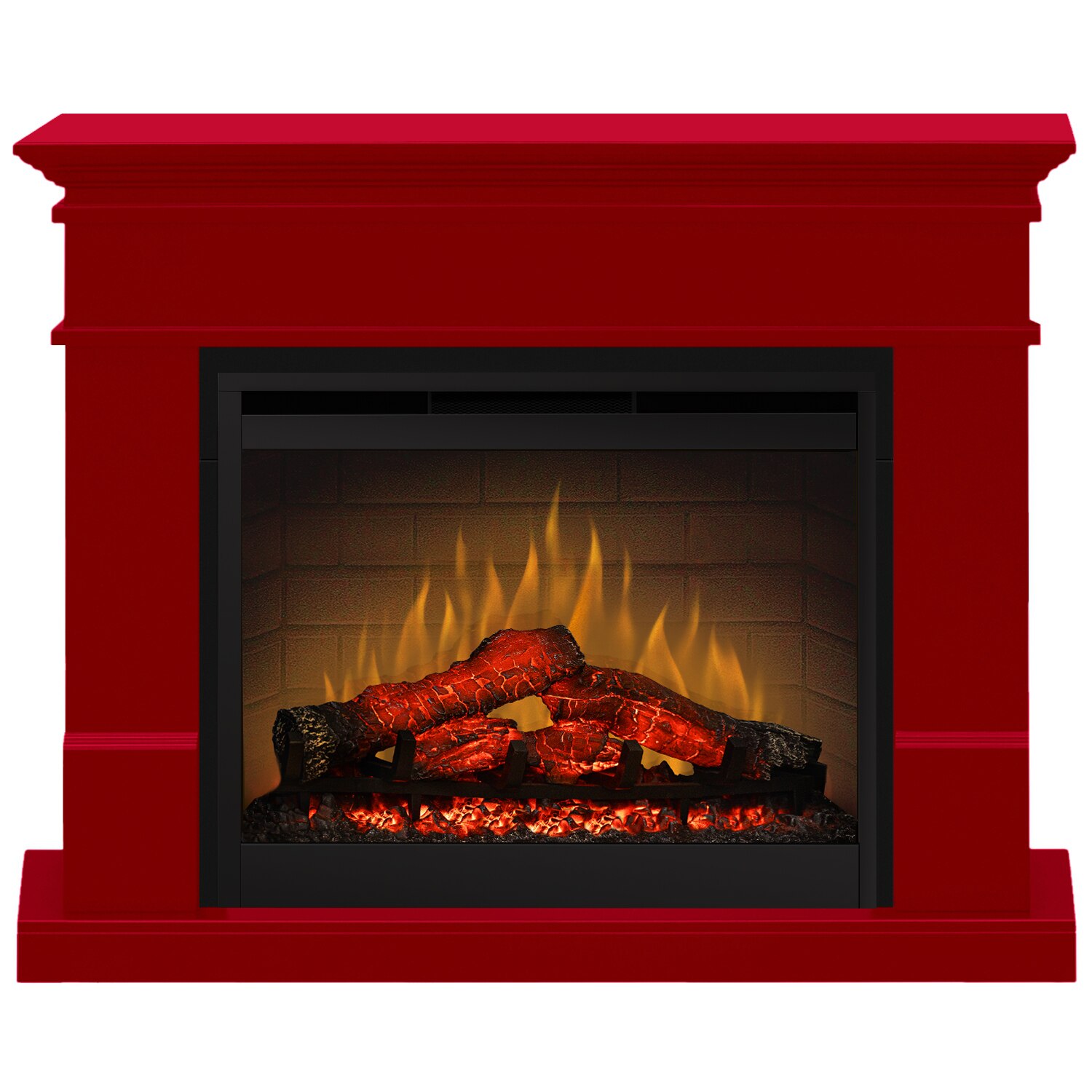 Semineu electric Lisabona Rosu cu focar electric 3D Dimplex Optiflame DF2608 si sunet