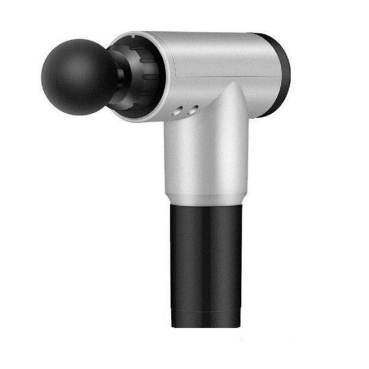 Aparat de masaj cu acumulator FasciGun, 4 capete interschimbabile, Argintiu