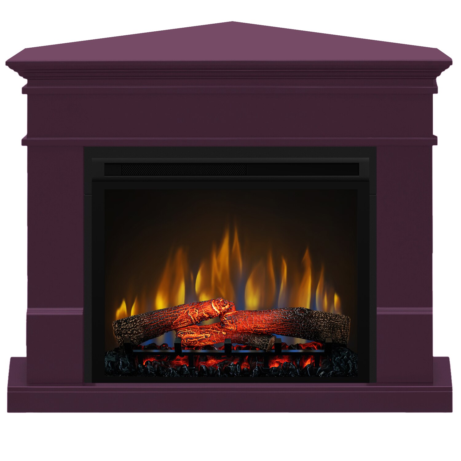 Semineu electric Lisabona Drept/Colt Purple Plum cu focar electric 3D Dimplex Optiflame XHD28 si sunet