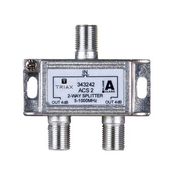 Splitter TV, 2 iesiri, 5-1000 MHz, atenuare 4.0dB, TRIAX seria GOLD - ACS 2 Splitter TV, 2 iesiri, 5-1000 MHz, atenuare 4.0dB, TRIAX seria GOLD - ACS 2