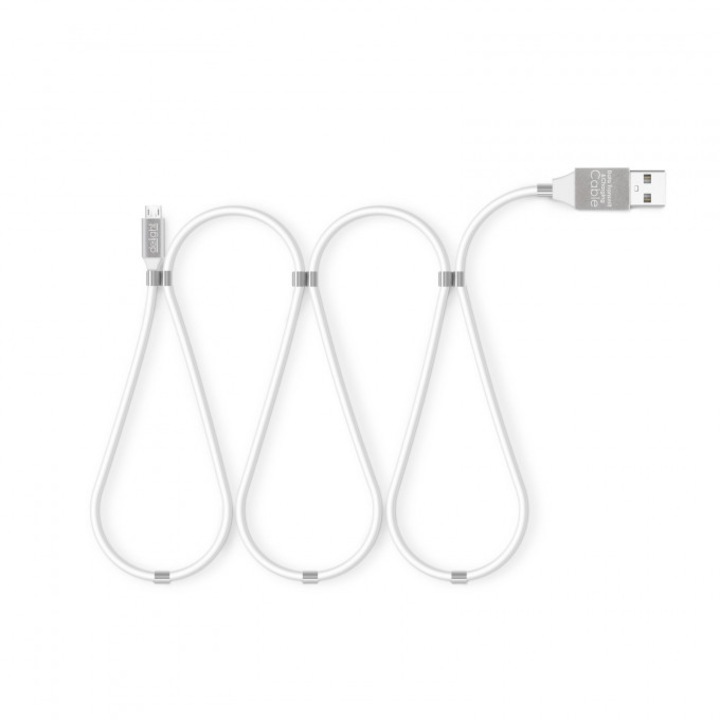 Cablu de date magnetice, MicroUSB, 2A , alb