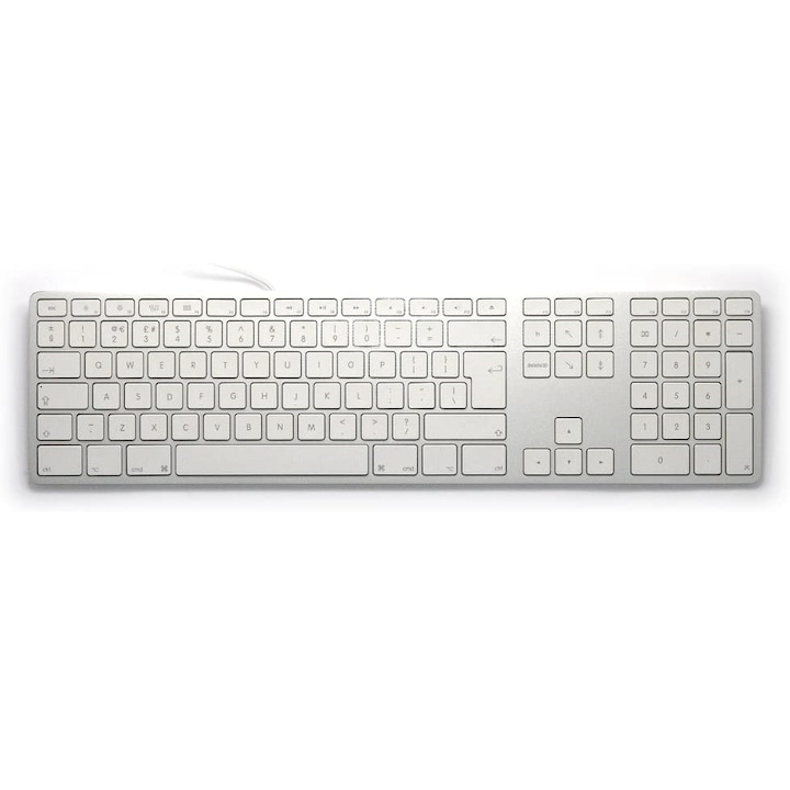 Tastatura Matias Mac FK318S, cu fir, 2xUSB 2.0, Alb
