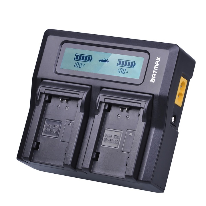 Incarcator Dual Batmax NP-FZ100, Incarcare Rapida, compatibil cu Sony Sony Alpha 9 A9 9R A9R 9S A9S A7RIII A7R3 7RM3 A7m3 BC-QZ1