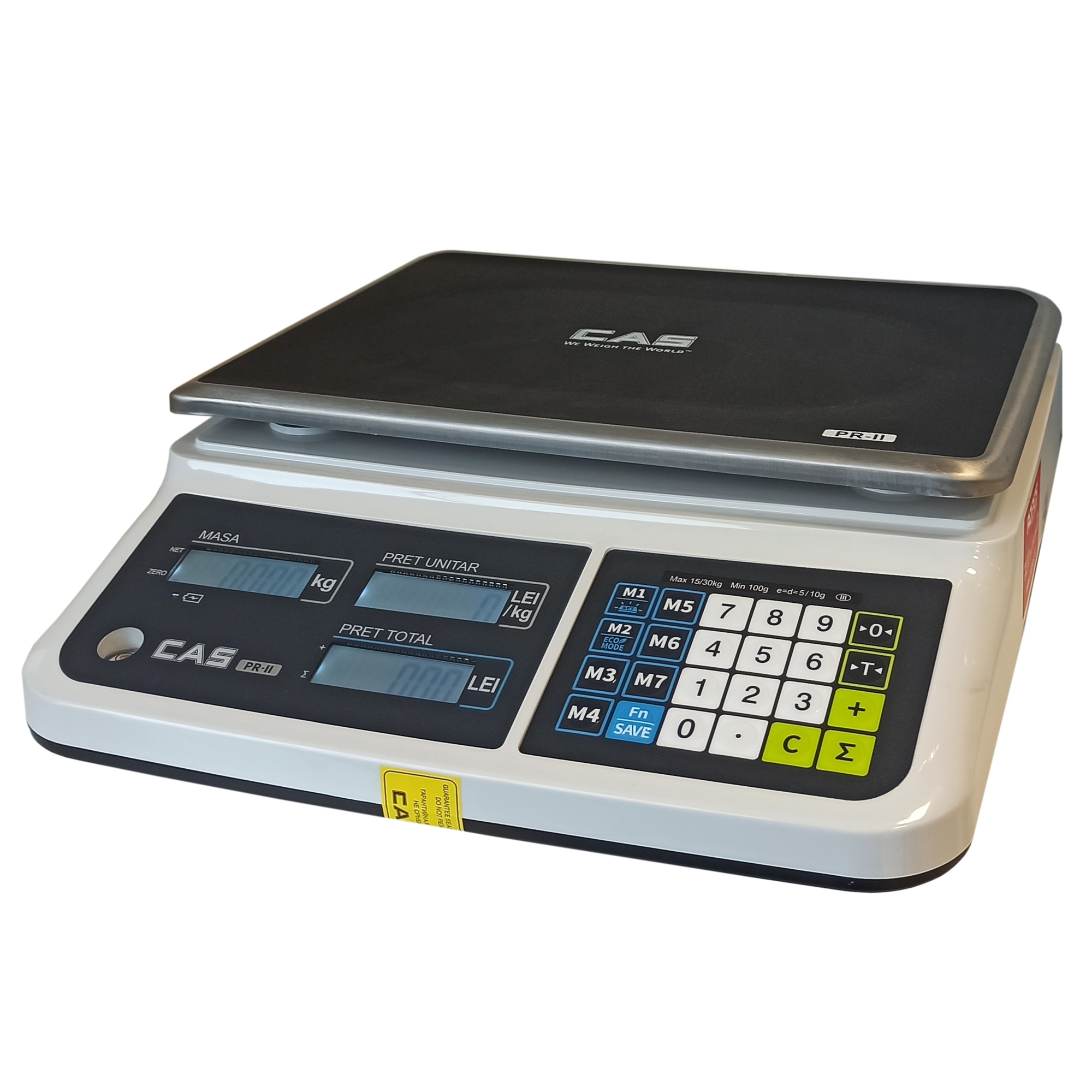 Cantar comercial CAS PRII 15CB 6/15Kg, LCD, RS232, Acumulator - aviz metrologic