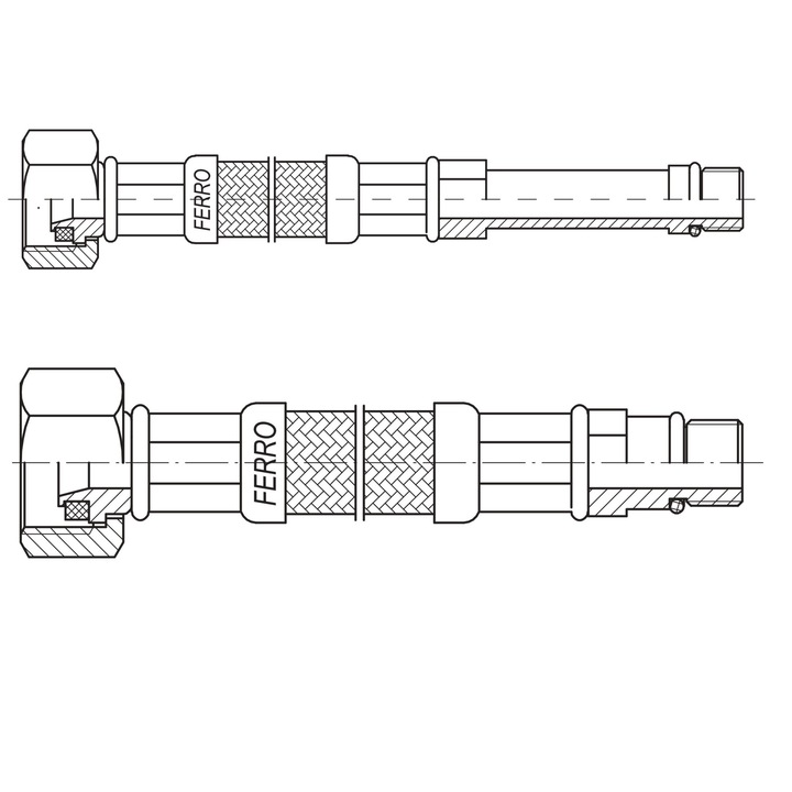 Set 2 racorduri flexibile monocomanda Ferro L 60 cm 3/8