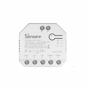 Comutator inteligent WiFi Sonoff Dual R3, Alb Comutator inteligent WiFi Sonoff Dual R3, Alb