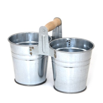 Set 2 galetuse galvanizate CULINARO cu maner lemn MN0116129 Set 2 galetuse galvanizate CULINARO cu maner lemn MN0116129