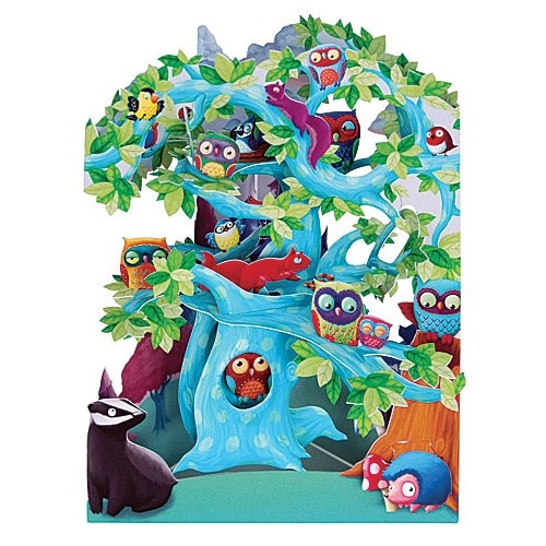 Arborele pasarilor din padure-Felicitare 3D Swing Cards