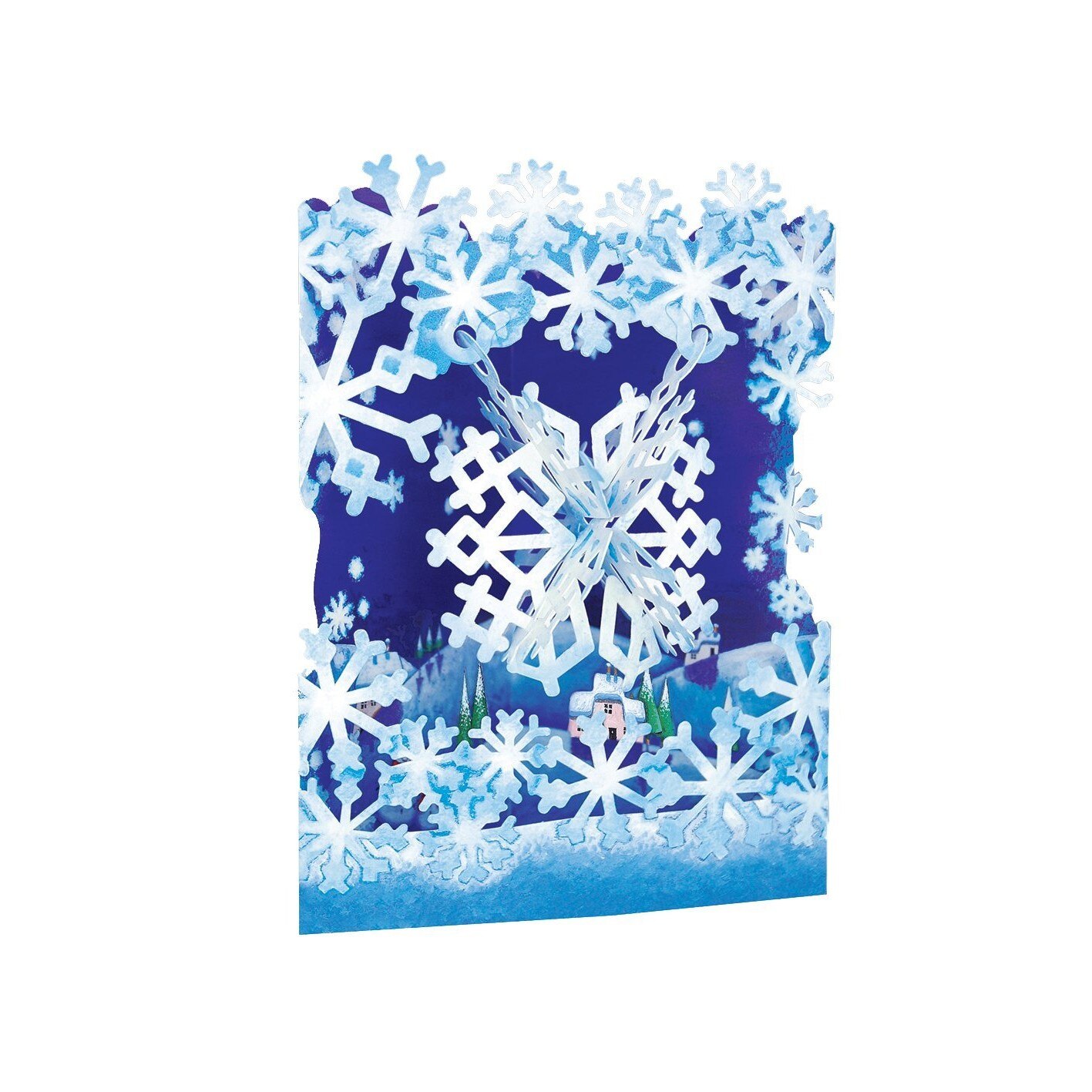 Felicitare 3D Swing Cards dinamica model-Fulg de zapada