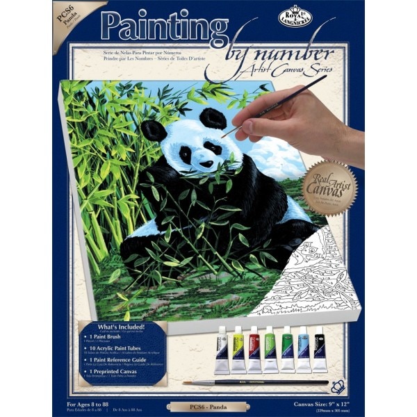 Set pictura pe numere sasiu pe panza, Royal Langnickel, 06 – Panda