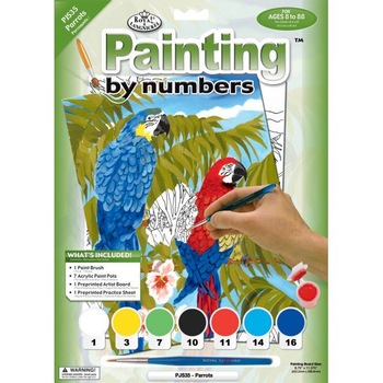 Set pictura pe numere, Royal Langnickel, 35 – Papagali, 30 x 23cm Set pictura pe numere, Royal Langnickel, 35 – Papagali, 30 x 23cm