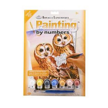 Set pictura pe numere, Royal Langnickel, 87 – Bufnite rosiatice, 30 x 23cm Set pictura pe numere, Royal Langnickel, 87 – Bufnite rosiatice, 30 x 23cm