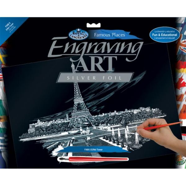 Set gravura, Royal Langnickel – Locuri celebre, 03 – Turnul Eiffel, 29 cm x 40 cm