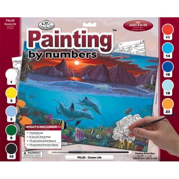 Set pictura pe numere adulti, Royal Langnickel, 20 – Ocean Life