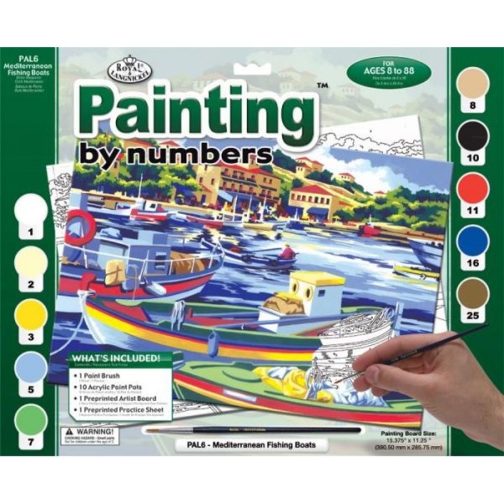 Set pictura pe numere adulti, Royal Langnickel, 06 – Mediterranean Fishing